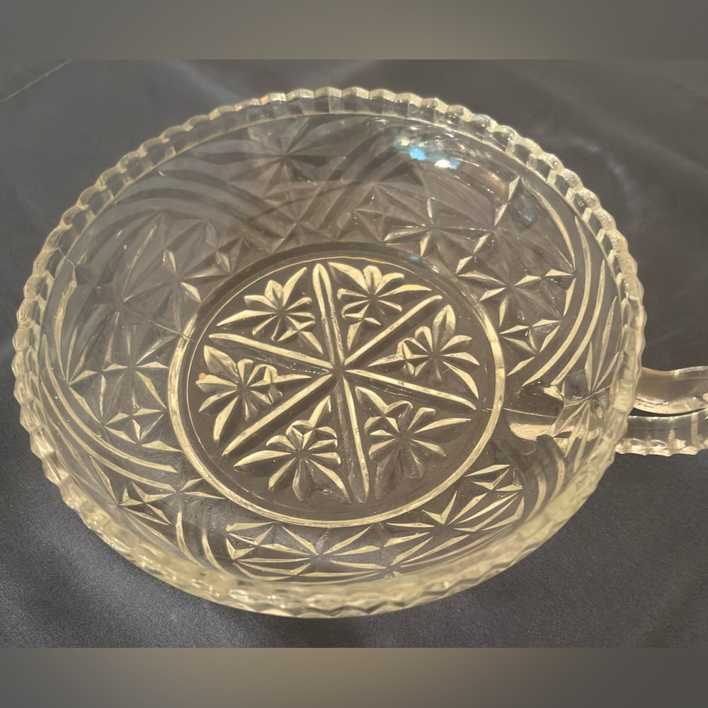 Vintage Glass Serving Bowl with Handle